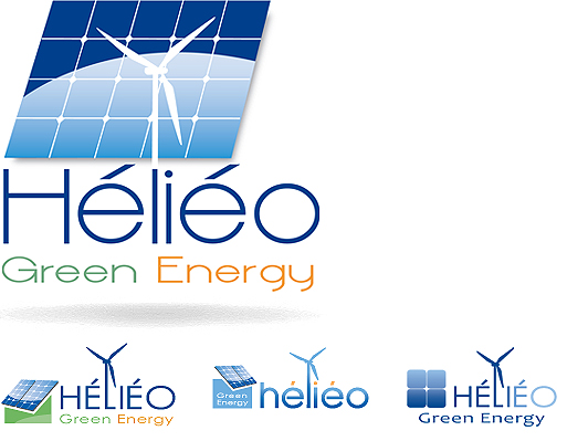 creation du logo helieo, entreprise d'énergies renouvelables à aix-en-provence